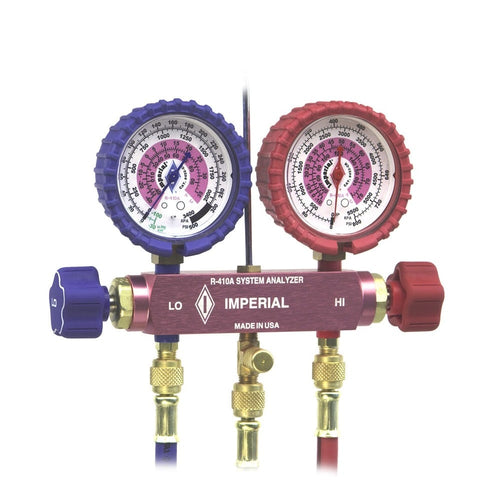 IMPERIAL R410A SERVICE GAUGE MANIFOLD WITH 3 x 36